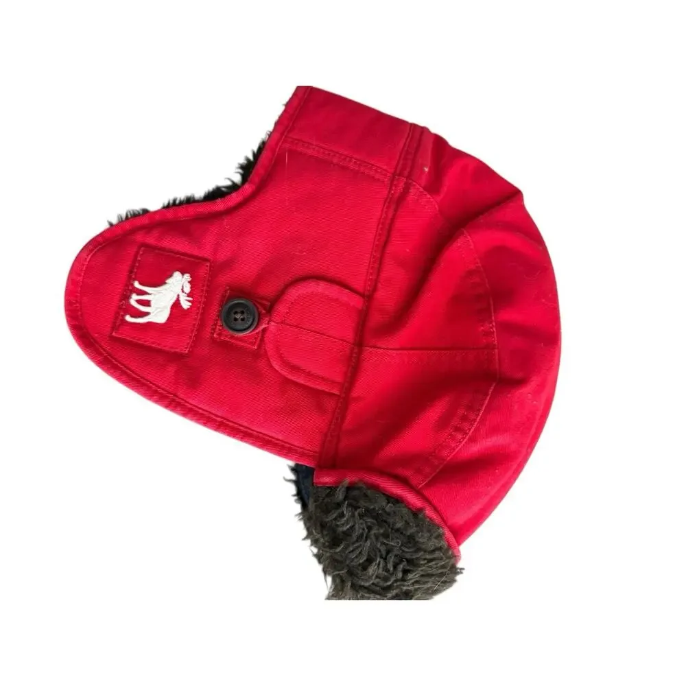 Abercombie youth red sherpa line‎ red trapper outdoor winter hat